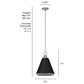 Hunter Klein 12" 1-Light Pendant in Brushed Nickel, , large