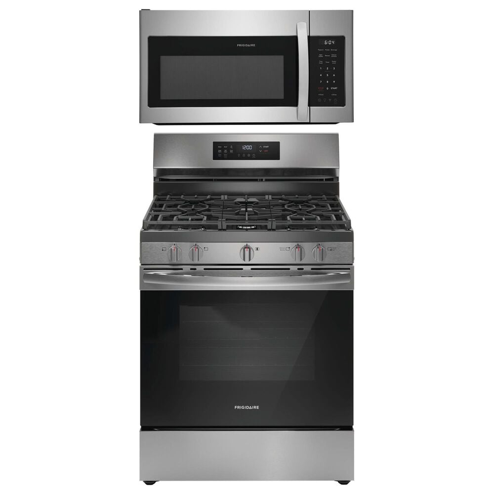 Frigidaire 2-Piece Kitchen Package with 30" Gas Range and 1.8 Cu. Ft. Over-The-Range Microwave in Stainless Steel, , large