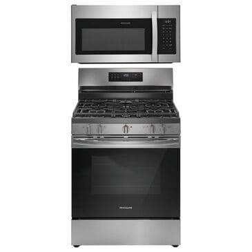 Frigidaire 2-Piece Kitchen Package with 30" Gas Range and 1.8 Cu. Ft. Over-The-Range Microwave in Stainless Steel, , large
