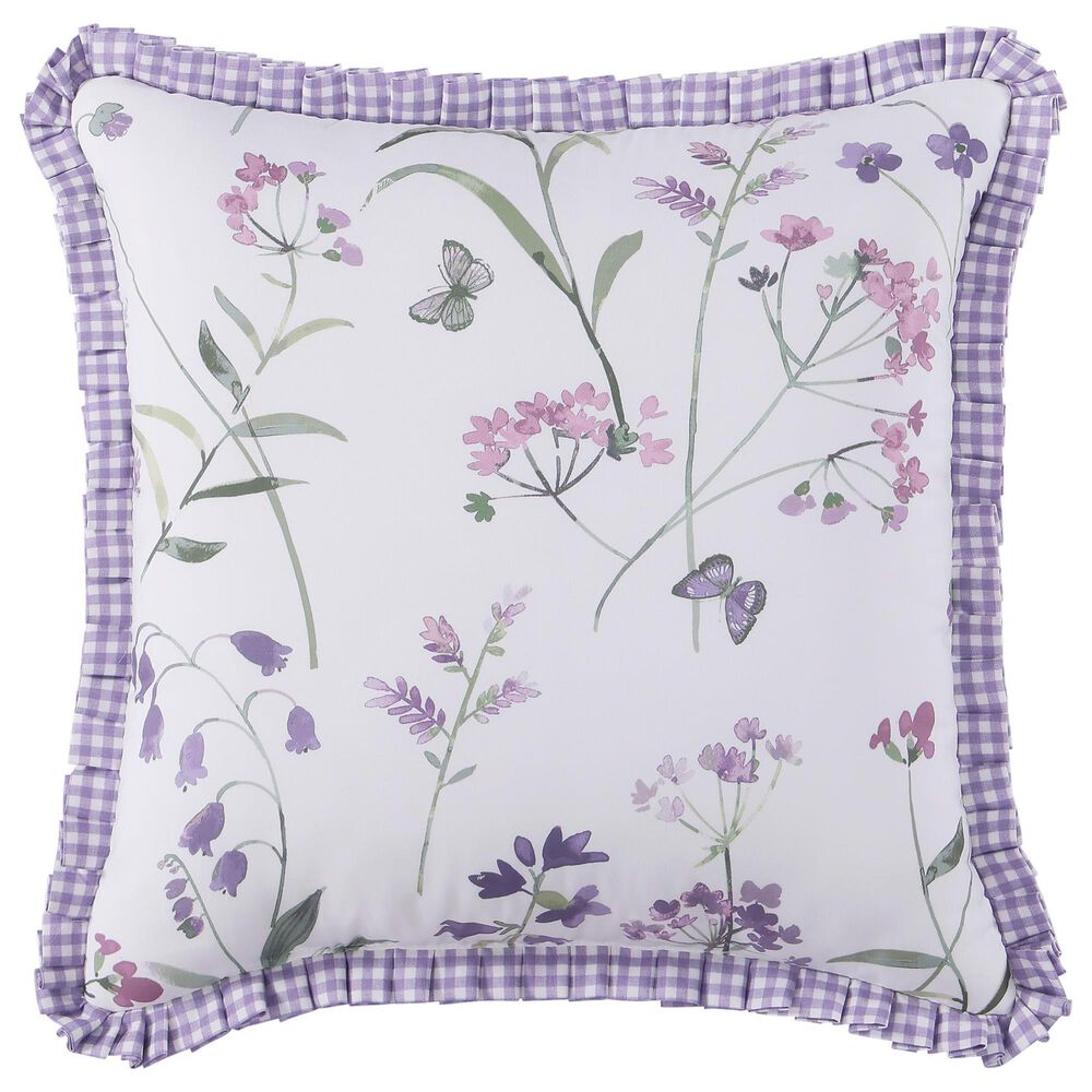J. Queen New York Nola 18" Square Throw Pillow in English Lavender and Lilac, , large