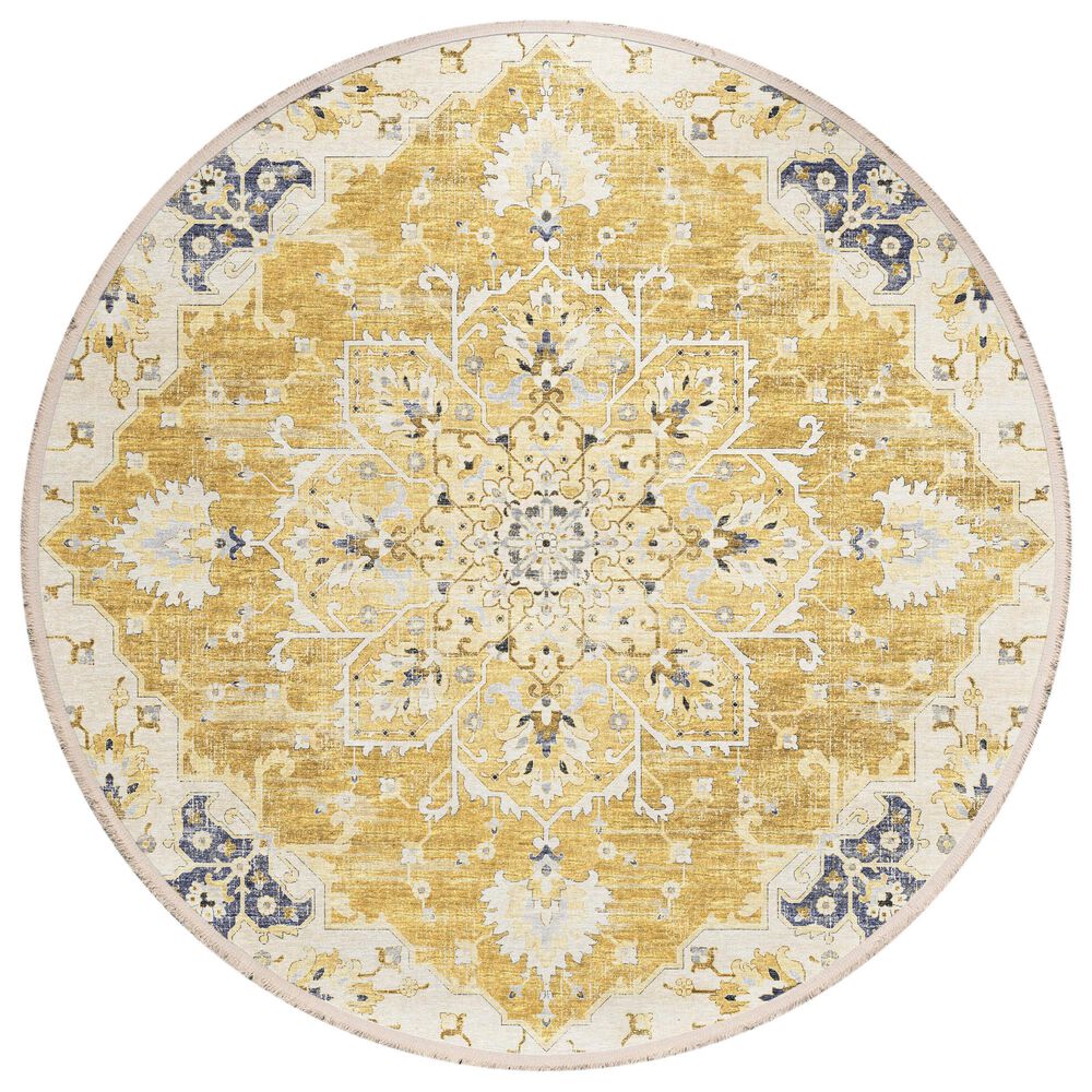 Dalyn Rug Company Marbella 8" Round Gold Area Rug, , large