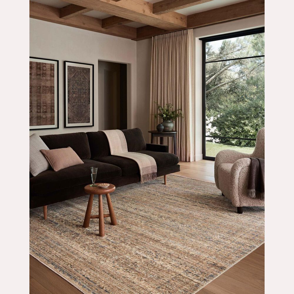 Amber Lewis x Loloi Molly Natural and Denim 8&#39;6&quot; x 12&#39; Area Rug, , large