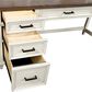 Riva Ridge Caraway Single Pedestal Desk in Aged Ivory and Brown, , large