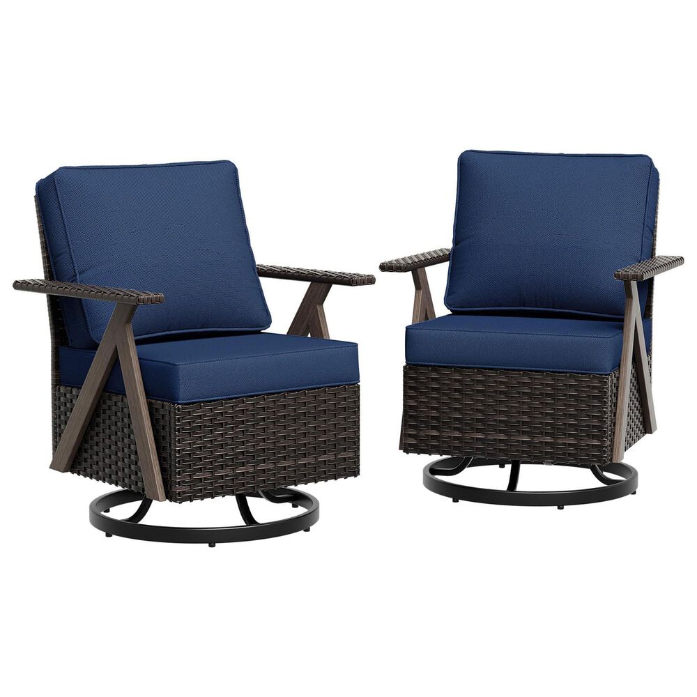 Sunwell Garden 6-Piece Patio Chat Set in Navy, , large
