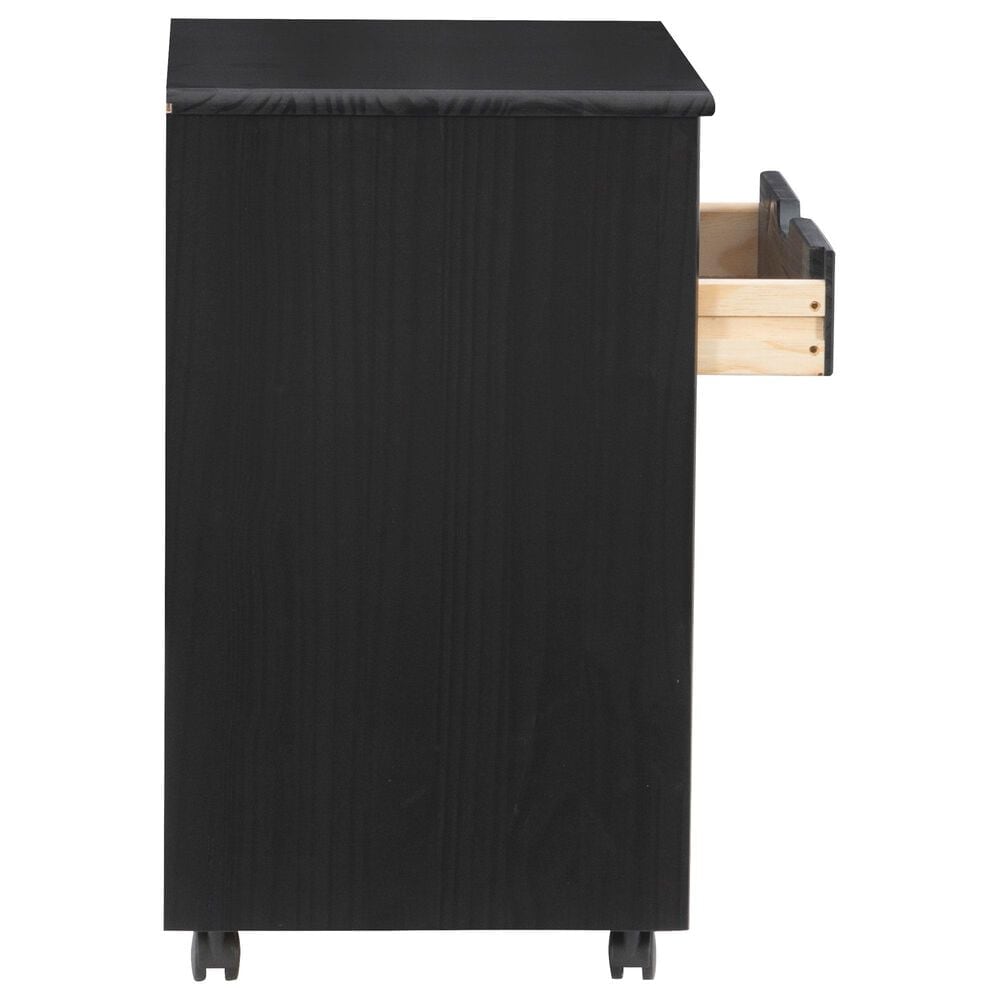 Linon Home Decor Cary 6-Drawer Wide Rolling Cart in Black, , large