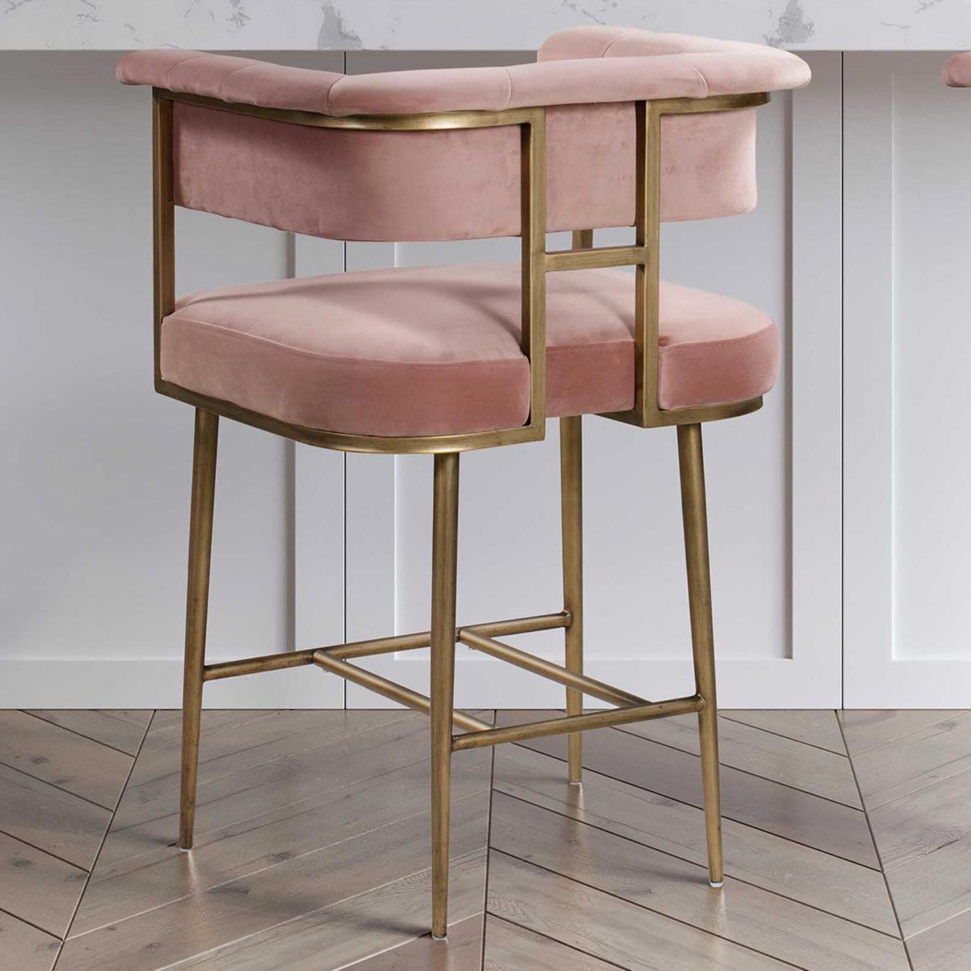 Astrid blush sale velvet counter stool