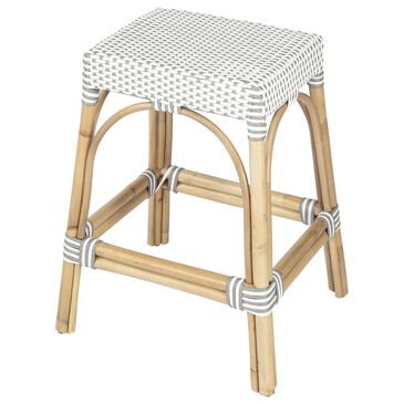 Butler Robias Counter Stool in White and Grey, , large