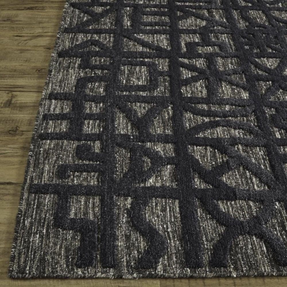 Feizy Norah 6062L 7&#39;9&quot; x 9&#39;9&quot; Black and Dark Gray Area Rug, , large