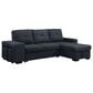HOMLUX 97"W Sleeper Sectional Sofa with Reversible Storage Chaise and Ottomans, in Dark Gray, , large