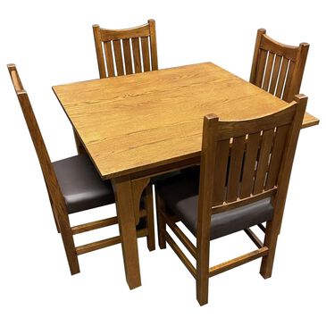 Crafters & Weavers 5-Piece Square Dining Set with 40" Chairs in Michael"s Cherry, , large
