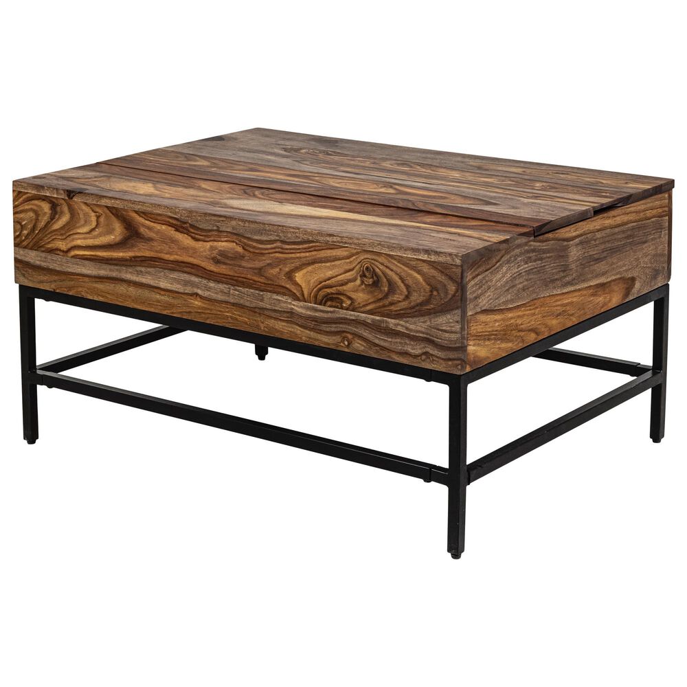 Linden Boulevard Springdale Lift Top Cocktail Table in Brown, , large