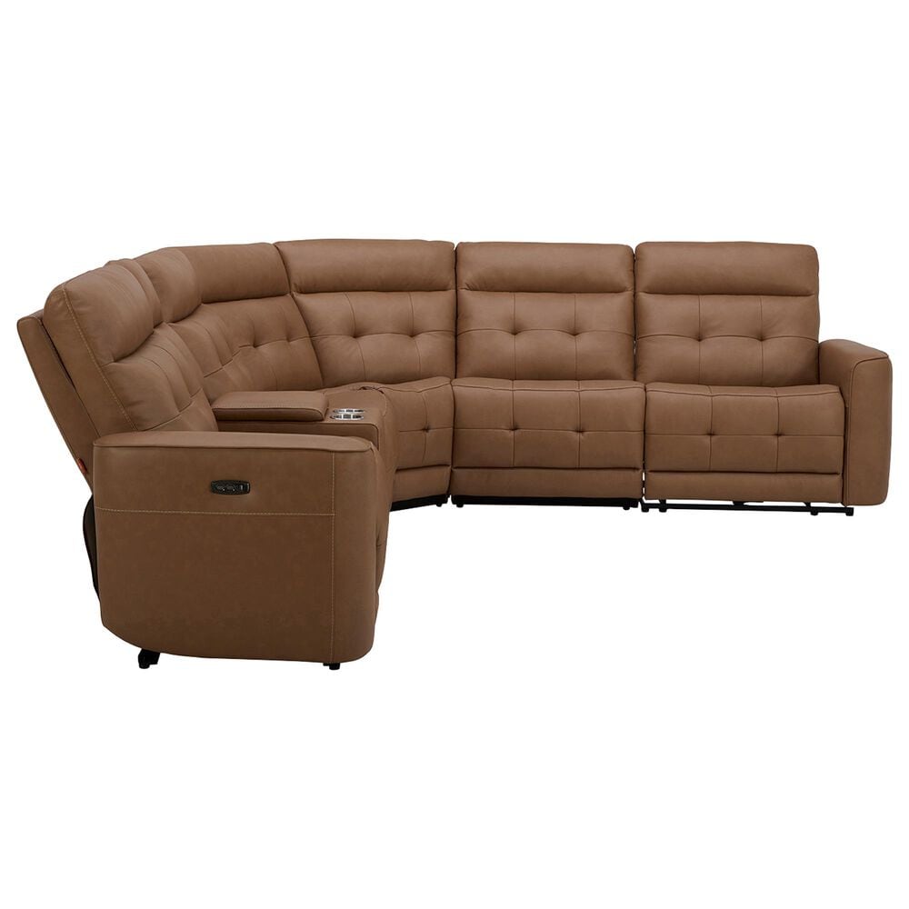 Interlochen 6-Piece Leather Power Reclining Sectional with Power Headrests in Aline Butternut, , large