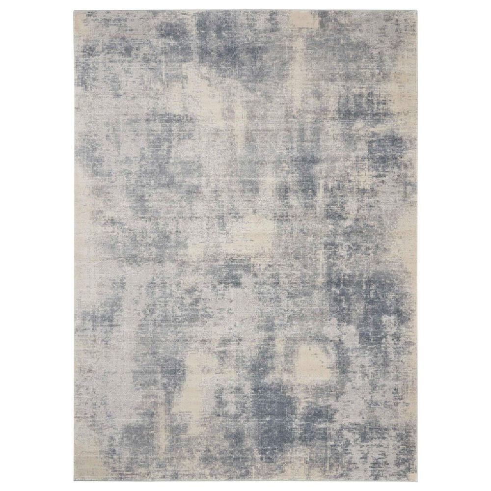 Nourison Rustic Textures 7"10" x 10"6" Blue and Ivory Area Rug, , large