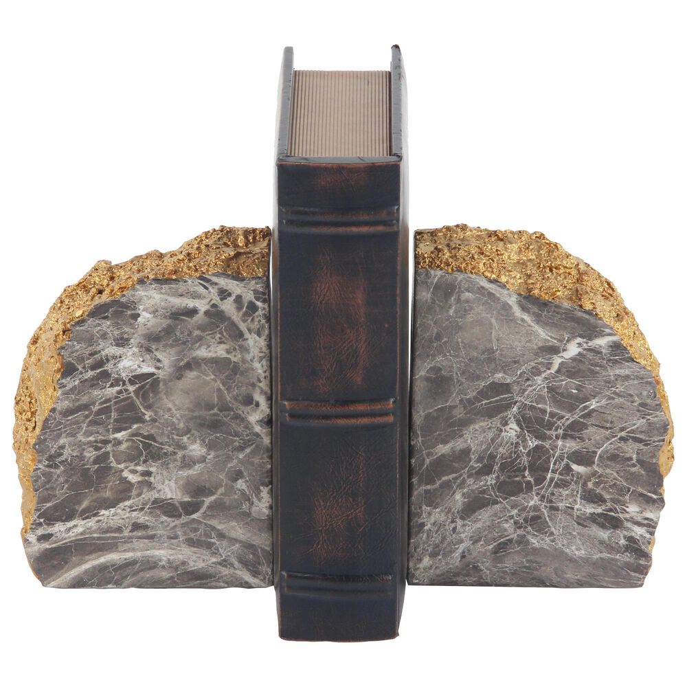 Maple and Jade 2-Piece Large Marble Bookends in Grey, , large