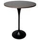 Leisuremod LeisureMod Verve Collection Modern Bar Height Table Black Base with 27 Round Dark Walnut MDF Top, , large