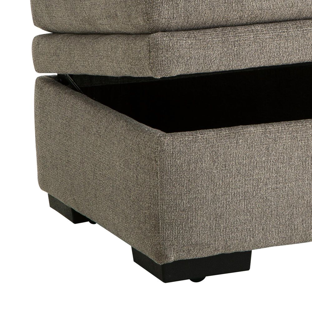Northwestern Bri Storage Ottoman in Pewter, , large