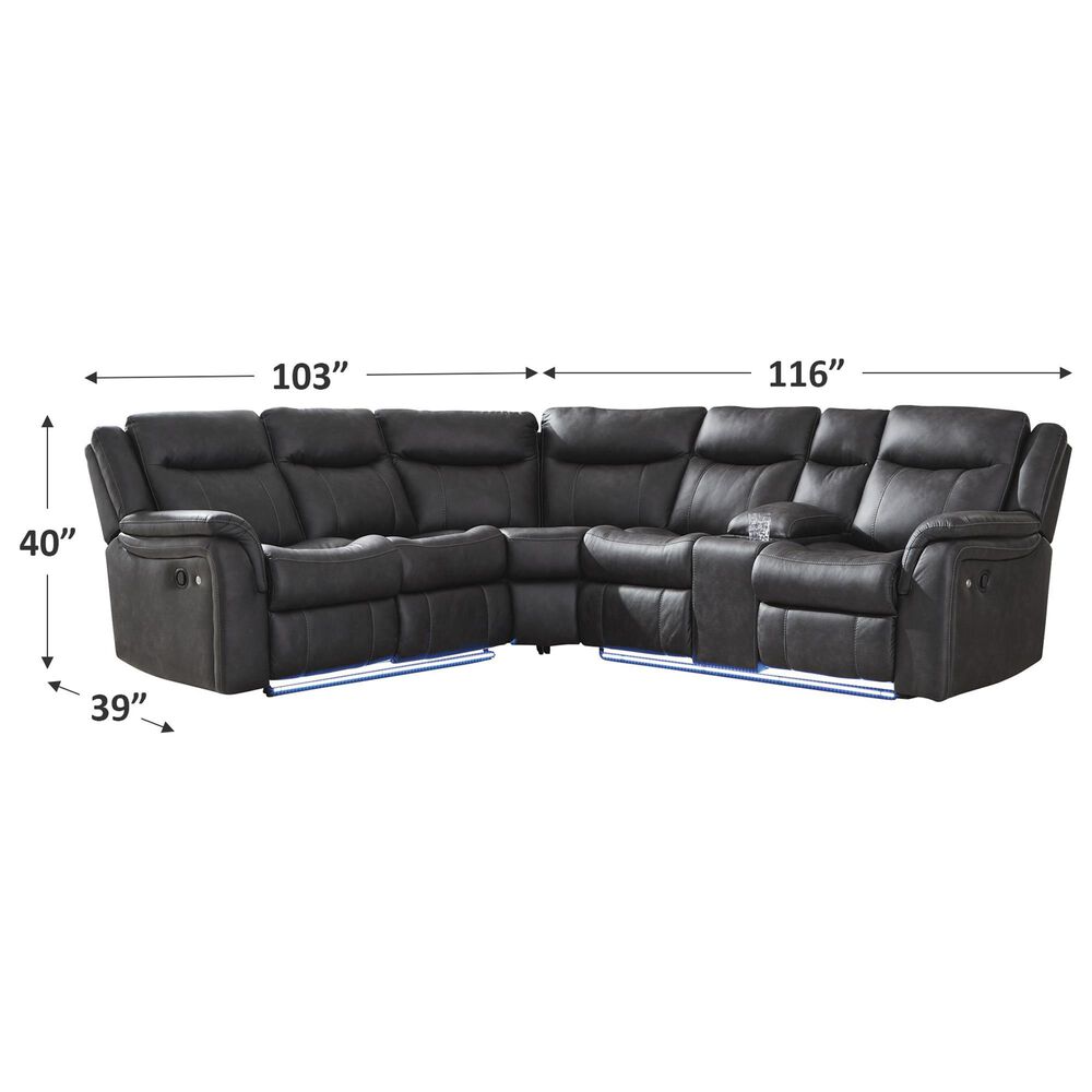 Ashley Sultan Meadow 2-Piece Manual Reclining Sectional in Carbon, , large