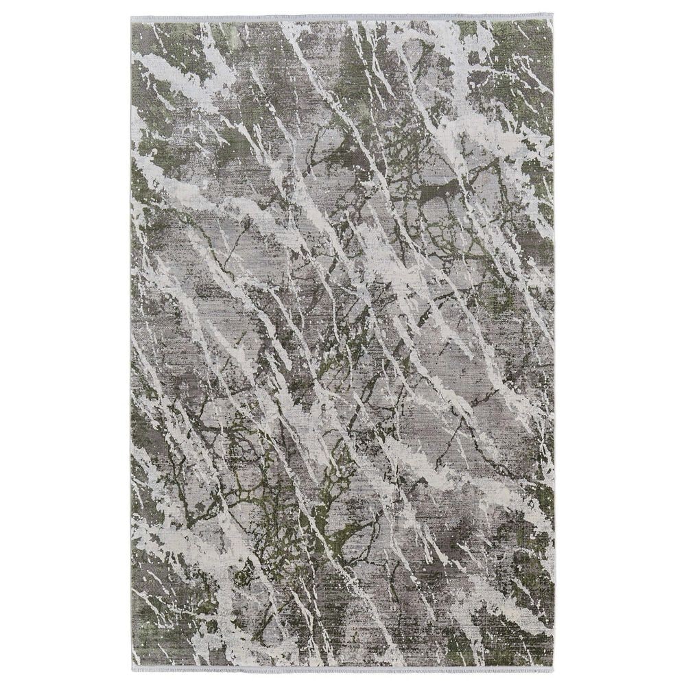Feizy Cadiz 39N6F 12" x 18" Green and Ivory Area Rug, , large
