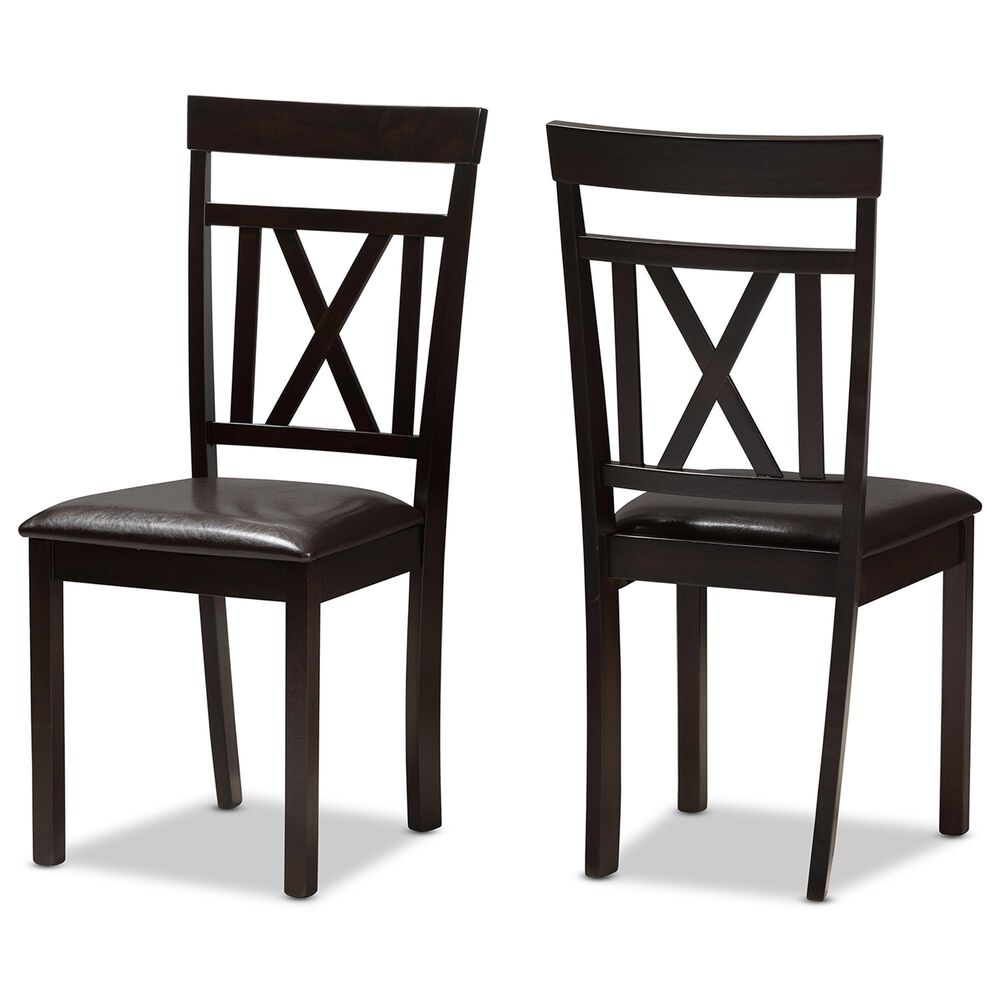 Baxton Studio Rosie Side Chair in Dark Brown (Set of 2), , large