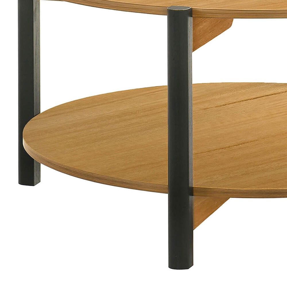 Furniture of America Elovier Coffee Table with Open Shelf in Natural and Black, , large