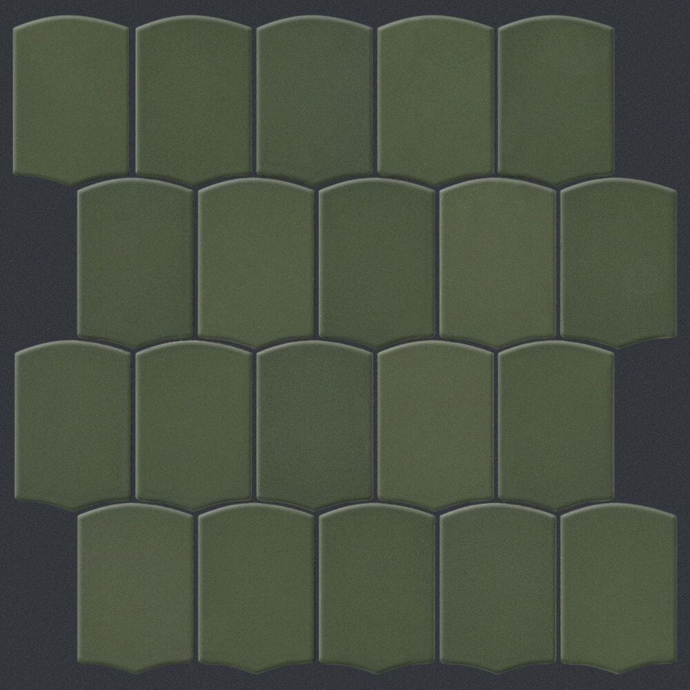 Shaw Embrace Fern 10" x 10.75" Glass Mosaic Sheet, , large