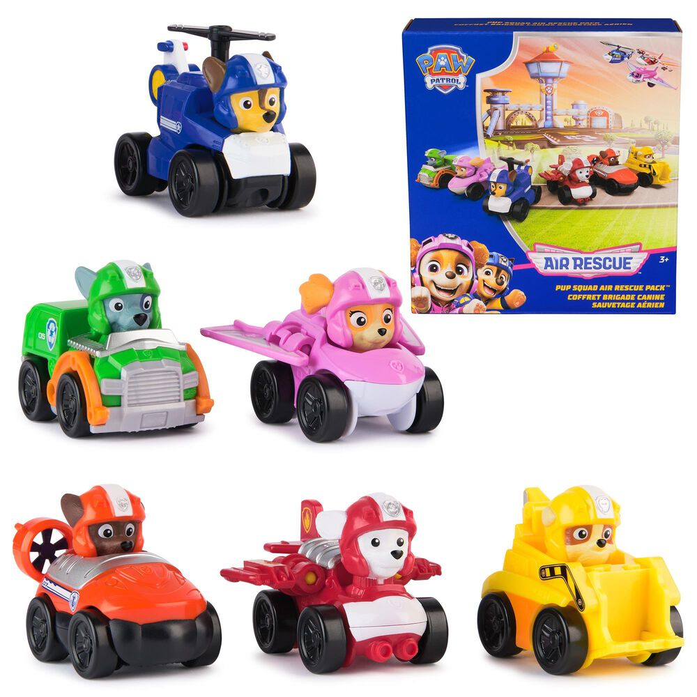 PAW Patrol 6-Piece Air Rescue Pup Squad Racers Car Vehicles Set, , large