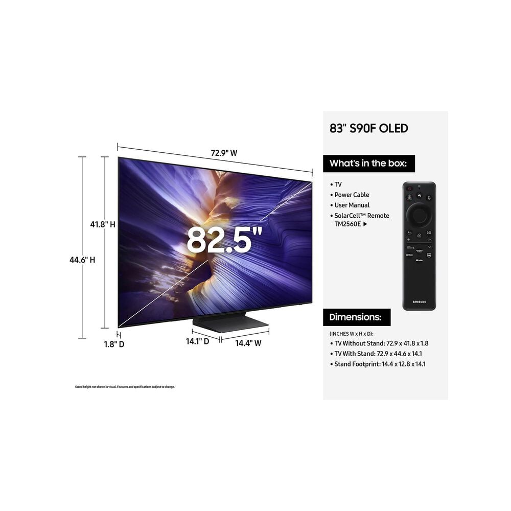 Samsung 83&quot; Class S90F OLED 4K Vision AI in Space Black - Smart TV, , large