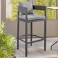 Armen Living Menorca Patio Counter Height Bar Stool in Dark Gray, , large