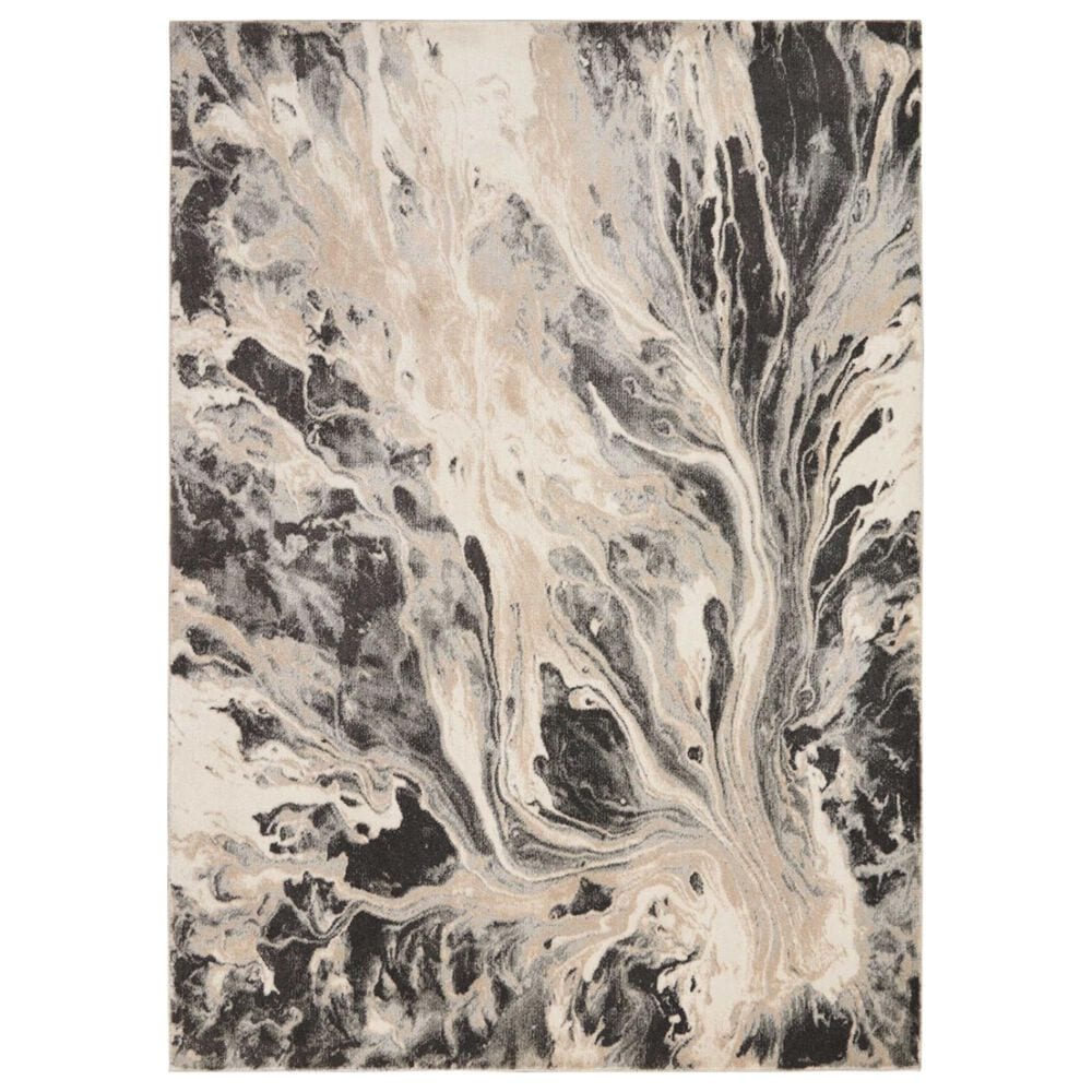 Nourison Elegance 3"10" x 5"10" Charcoal, Beige and Cream Area Rug, , large