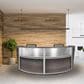 Regency Global Sourcing Marque Plexi Reception 2-Piece Desk Workstation Set in Driftwood Grey, , large