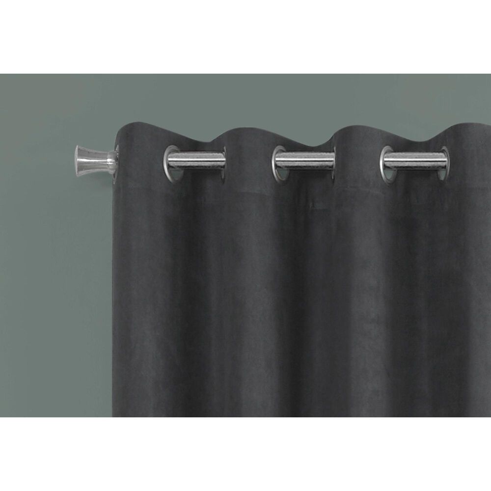 Monarch Specialties 54&quot; x 48&quot; Curtain Panel in Grey &#40;Set of 2&#41;, , large
