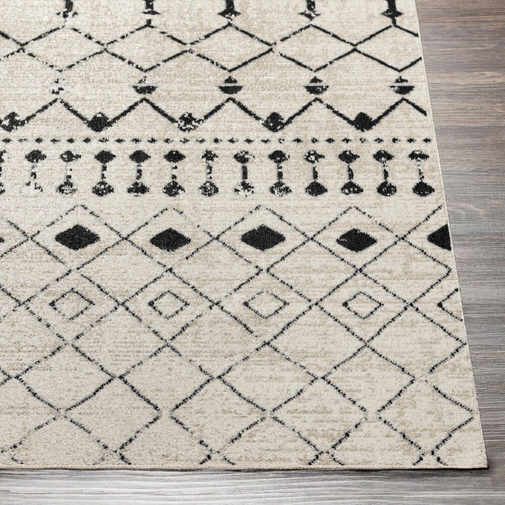 Surya Lavadora 2&#39;7&quot; x 7&#39;3&quot; Black, Gray, Light Beige and Cream Runner, , large
