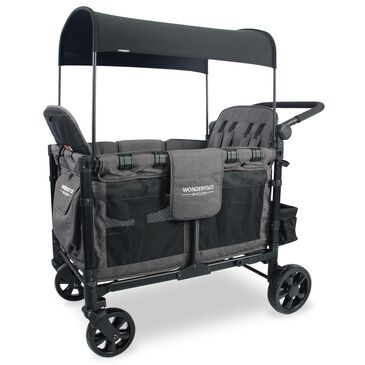 Wonderfold Elite Quad Stroller Wagon in Charcoal Gray, , large