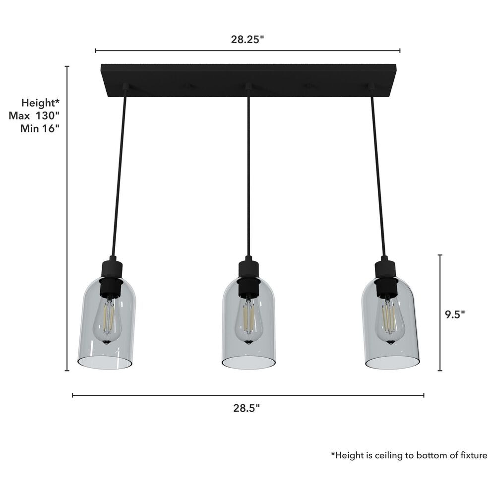 Hunter Lochmeade 29&quot; 3-Light Linear Pendant Cluster in Natural Iron, , large