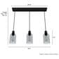 Hunter Lochmeade 29" 3-Light Linear Pendant Cluster in Natural Iron, , large