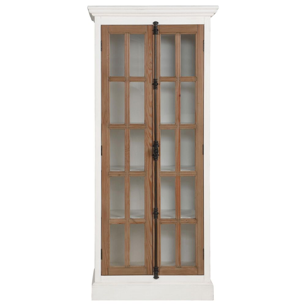 Pacific Landing Tammi 2-Door Tall Cabinet in Antique White and Brown, , large