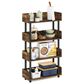HOMLUX Turn-N-Tube 4-Tier Open Display Storage Bookshelf in Amber Pine and Black, , large