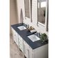 James Martin Vanities Brittany 72" Double Bathroom Vanity in Bright White with 3 cm Charcoal Soapstone Quartz Top and Rectangle Sinks, , large
