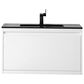 James Martin Mantova 35.4" Single Mounted Bathroom Vanity in Glossy White with 2 cm Charcoal Black Resin Countertop and Rectangular Sink, , large