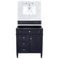 James Martin Vanities Brittany 30" Single Bathroom Vanity in Victory Blue with 3 cm Carrara White Marble Top and Rectangle Sink, , large