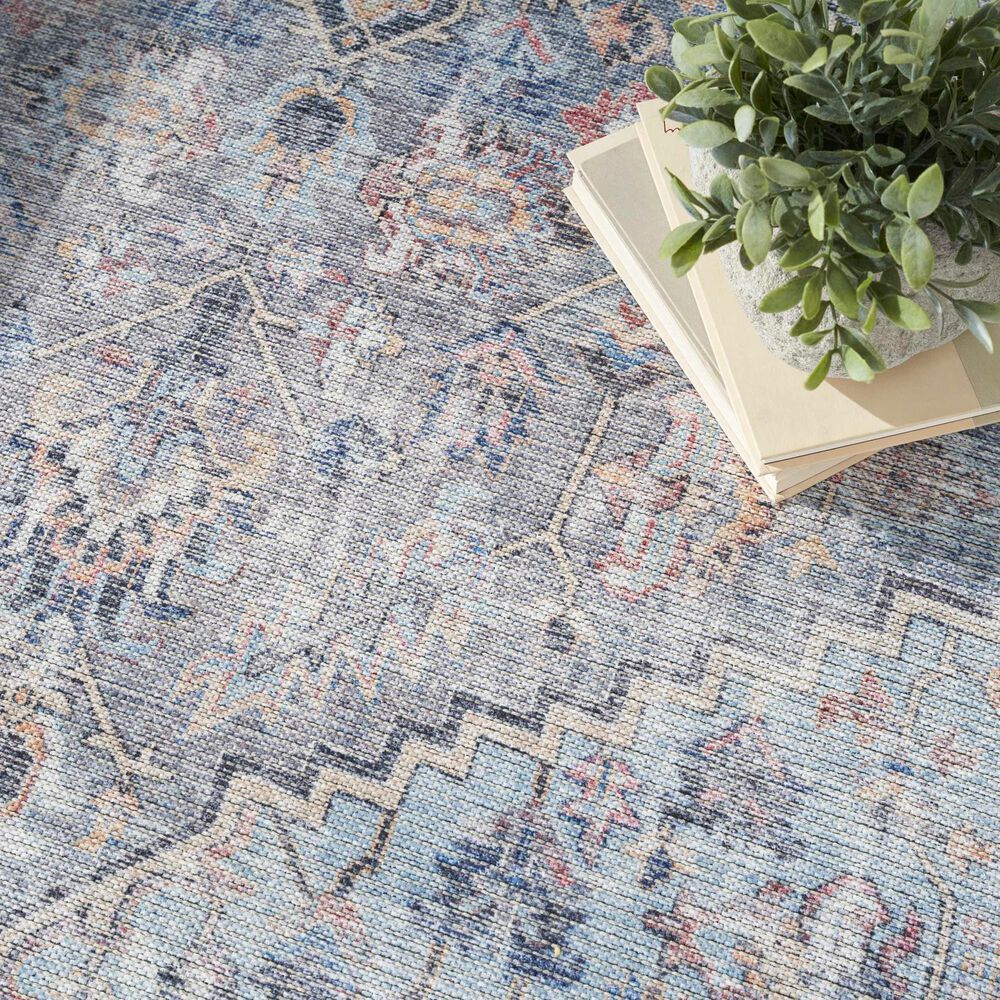 57 Grand by Nicole Curtis Series 1 5&#39;3&quot; x 7&#39;3&quot; Light Grey and Blue Area Rug, , large