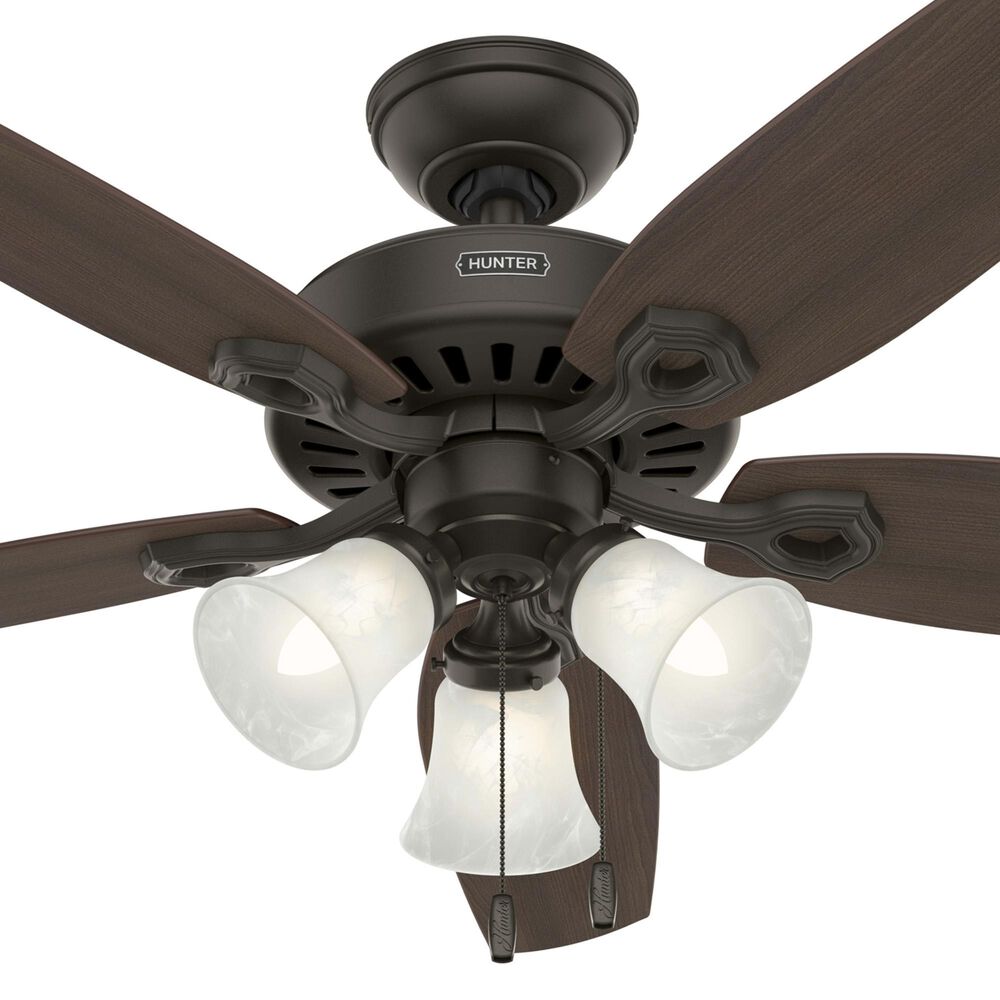 Hunter Builder Plus 52&quot; Ceiling Fan with Lights in New Bronze, , large