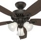 Hunter Builder Plus 52" Ceiling Fan with Lights in New Bronze, , large