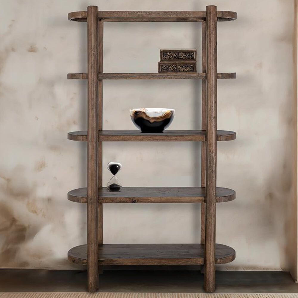 Fallridge Balam 4-Shelf Bookcase in Brown, , large