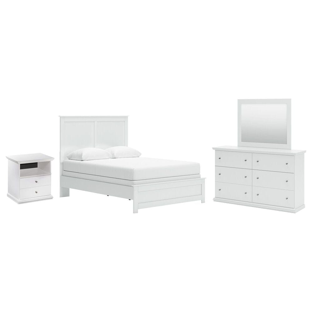 Ashley Bostwick Shoals 4-Piece Queen Panel Bedroom Set in White, , large
