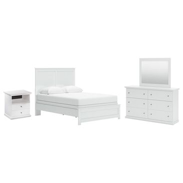 Ashley Bostwick Shoals 4-Piece Queen Panel Bedroom Set in White, , large