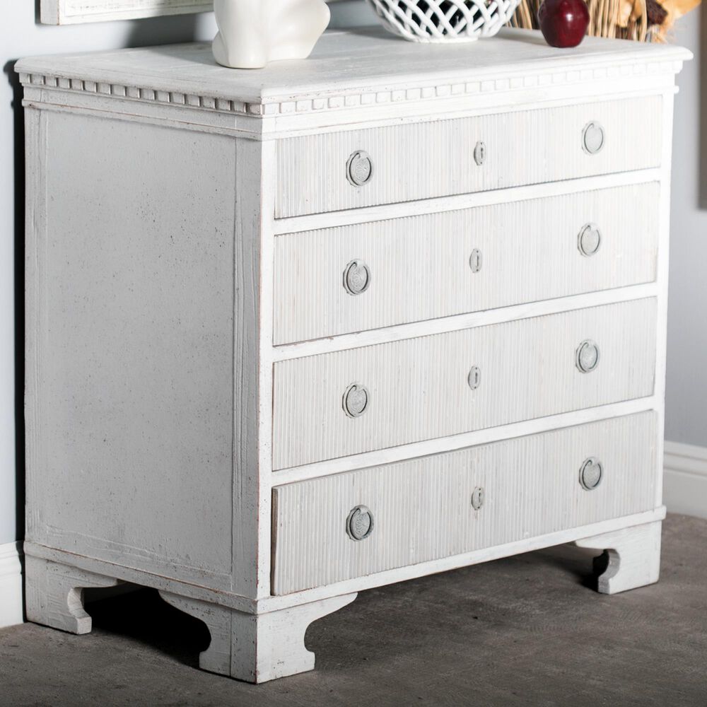 Maple and Jade 4-Drawer Chest in White, , large