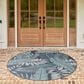 Nourison Garden Oasis GOA02 Navy 8" Round Indoor/Outdoor Area Rug, , large