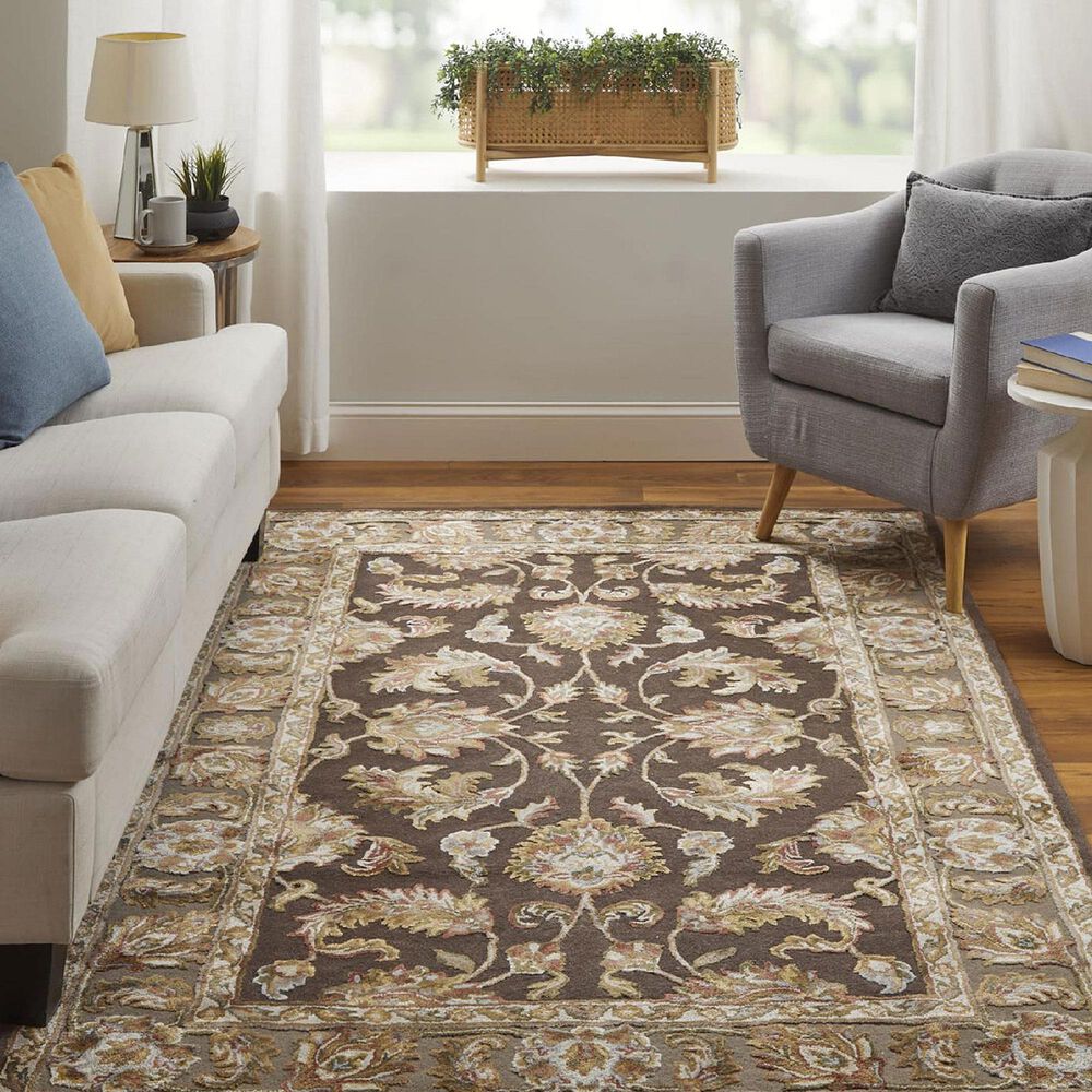 Feizy Prescott 5&#39; x 8&#39; Brown Area Rug, , large