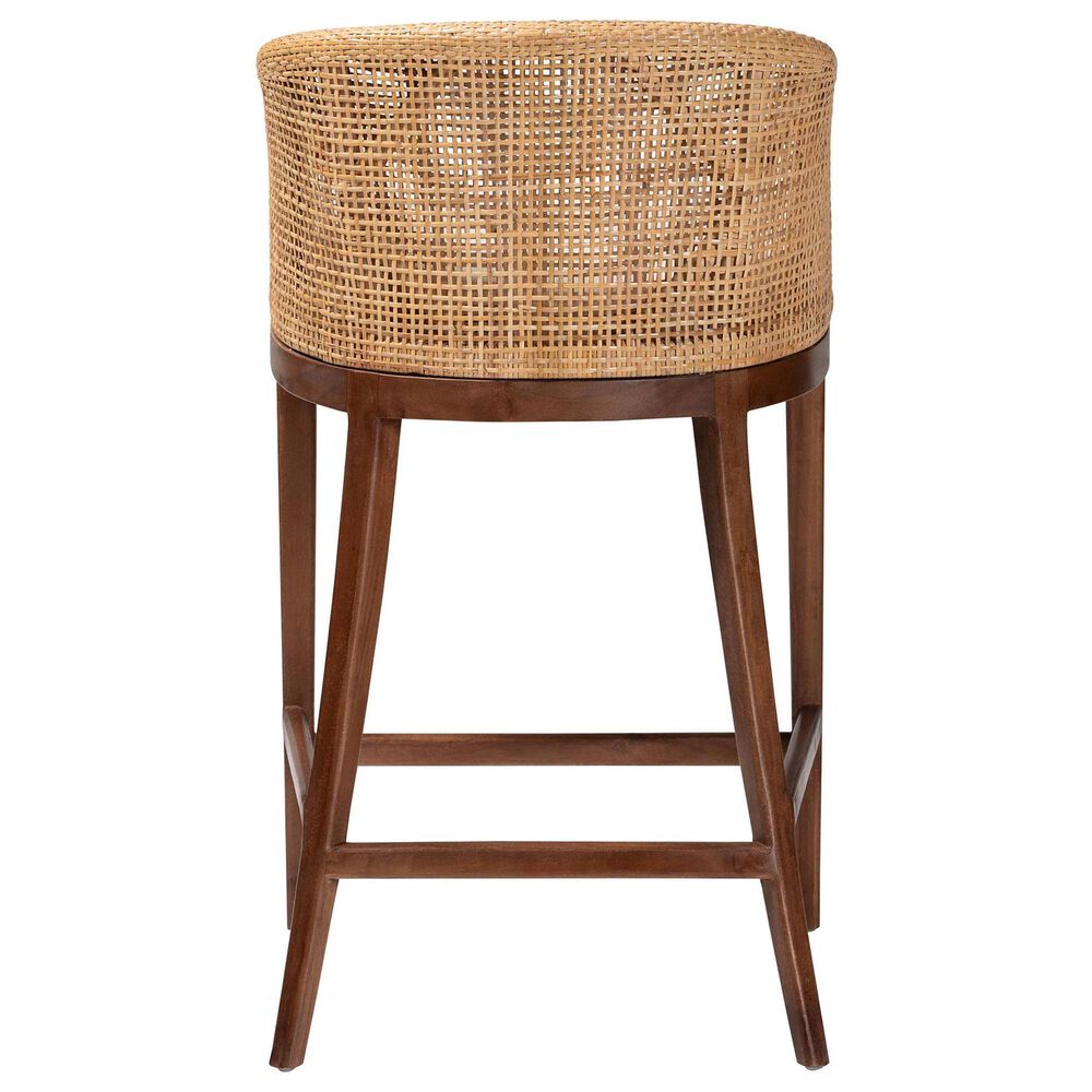 Baxton Studio Lumajang Bar Stool in Walnut Brown, , large